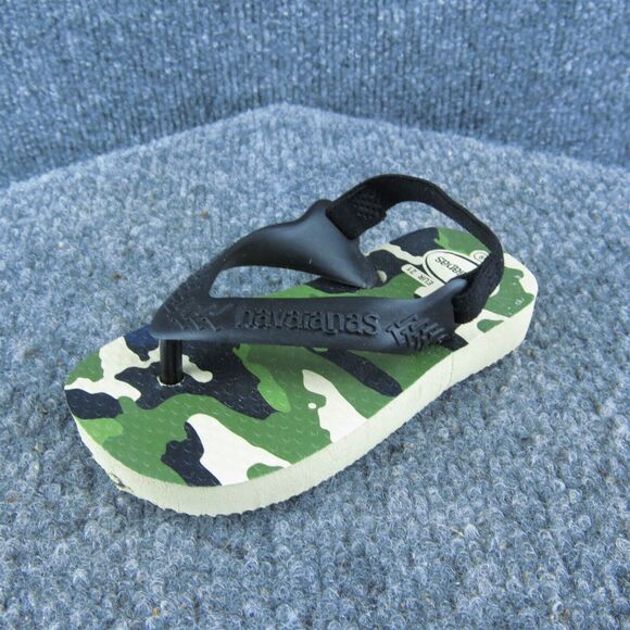 Havaianas Boys Flip Flop Shoes Black Synthetic Pull On Size T‎ 5 Medium - Picture 1 of 6